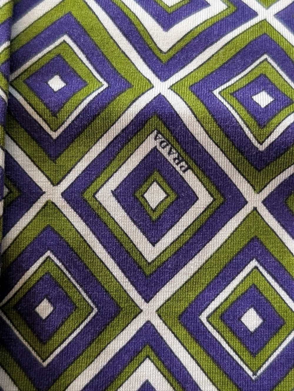 PRADA Silk Blend Slinky Stretchy Blouse Size 42 Purple Green Made In Italy - Picture 9 of 16